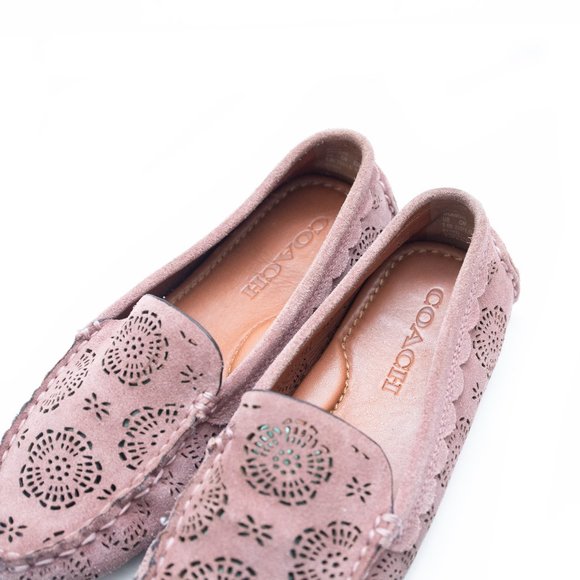 Coach Crosby Driver Slip On Shoes With Cut Out Floral in Blush - Picture 6 of 6